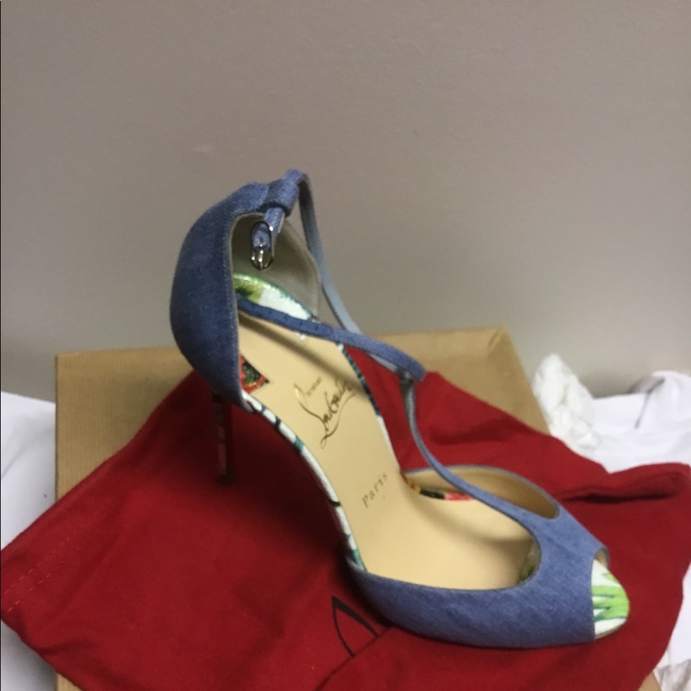 Christian Louboutin Senora Printed Denim Pumps